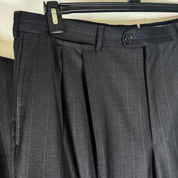 Ermenegildo Zegna Trofeo Charcoal Pinstripe Suit Set Mens Size IT 54 R US 44 R - Picture 10 of 16